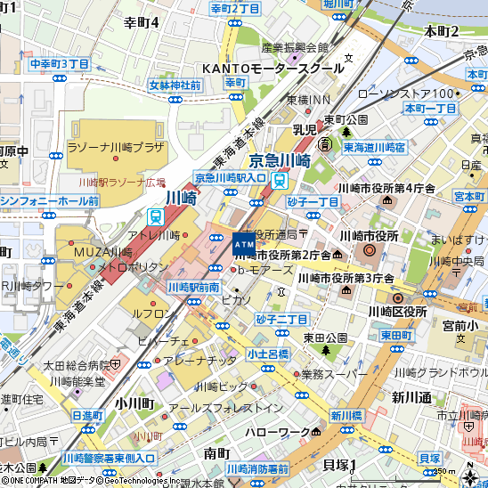 川崎地下街第二付近の地図